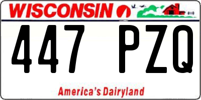 WI license plate 447PZQ