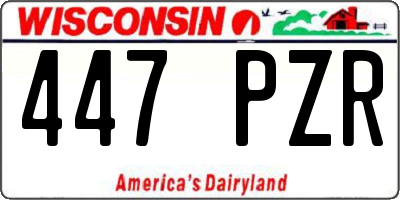 WI license plate 447PZR