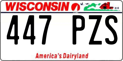 WI license plate 447PZS