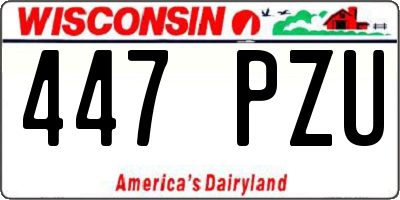 WI license plate 447PZU