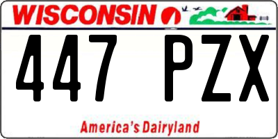 WI license plate 447PZX