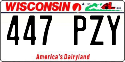 WI license plate 447PZY