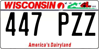 WI license plate 447PZZ
