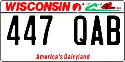 WI license plate 447QAB