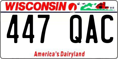 WI license plate 447QAC