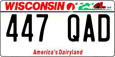 WI license plate 447QAD