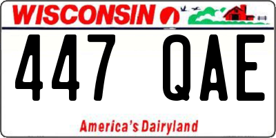 WI license plate 447QAE