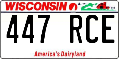 WI license plate 447RCE