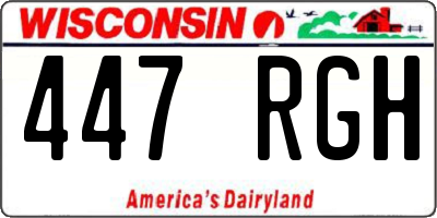 WI license plate 447RGH