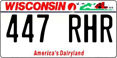WI license plate 447RHR