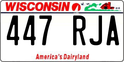 WI license plate 447RJA