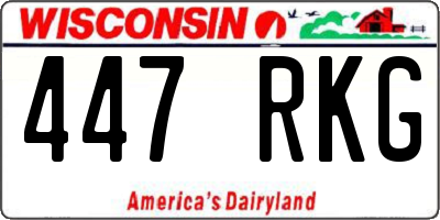 WI license plate 447RKG