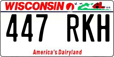 WI license plate 447RKH