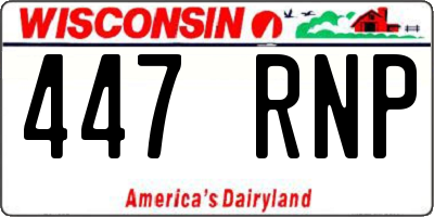 WI license plate 447RNP
