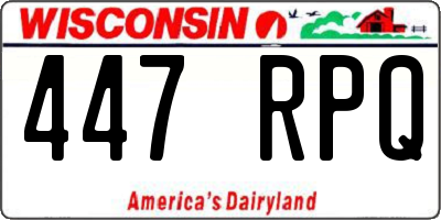 WI license plate 447RPQ