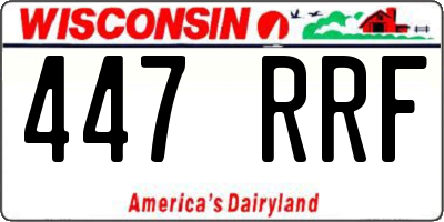 WI license plate 447RRF