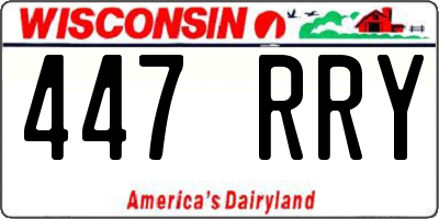 WI license plate 447RRY