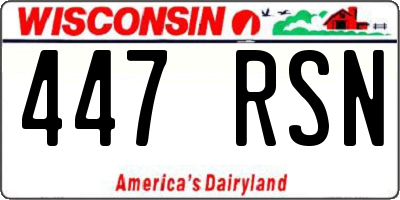 WI license plate 447RSN