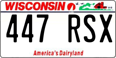 WI license plate 447RSX