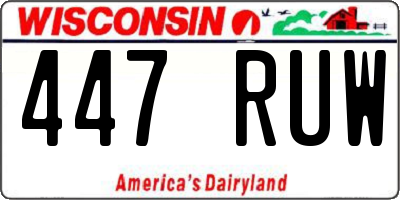 WI license plate 447RUW