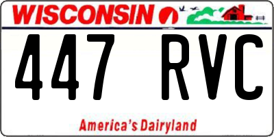 WI license plate 447RVC