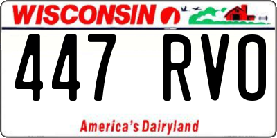 WI license plate 447RVO