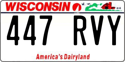 WI license plate 447RVY