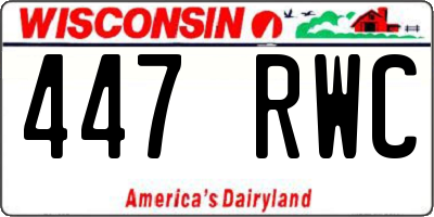 WI license plate 447RWC