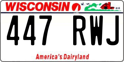 WI license plate 447RWJ