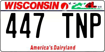 WI license plate 447TNP