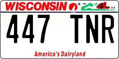 WI license plate 447TNR