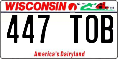 WI license plate 447TOB