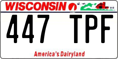 WI license plate 447TPF