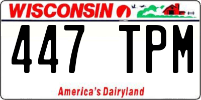 WI license plate 447TPM