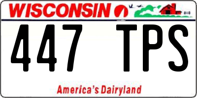 WI license plate 447TPS