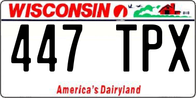 WI license plate 447TPX