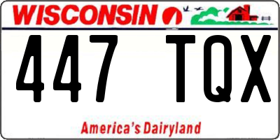 WI license plate 447TQX