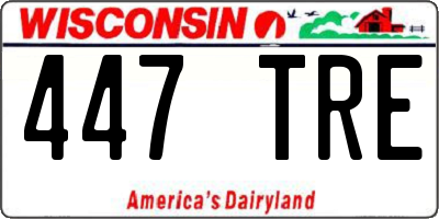 WI license plate 447TRE