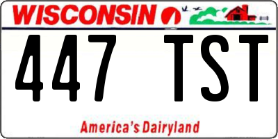 WI license plate 447TST