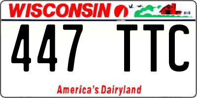 WI license plate 447TTC