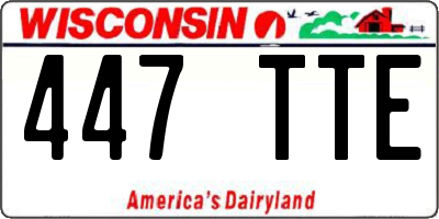 WI license plate 447TTE