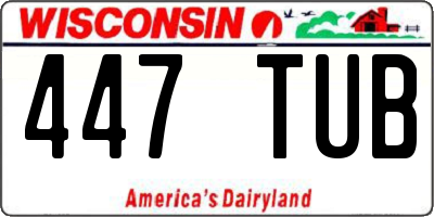 WI license plate 447TUB