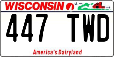 WI license plate 447TWD