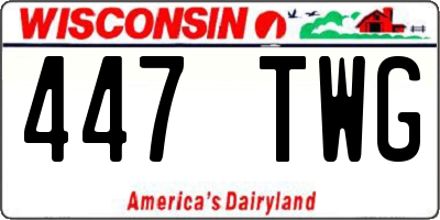 WI license plate 447TWG