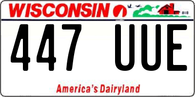 WI license plate 447UUE