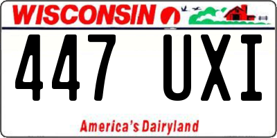 WI license plate 447UXI