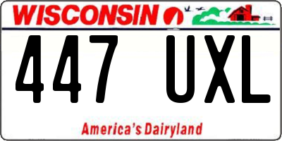 WI license plate 447UXL