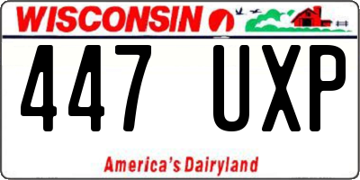 WI license plate 447UXP
