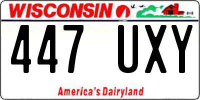 WI license plate 447UXY