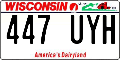 WI license plate 447UYH